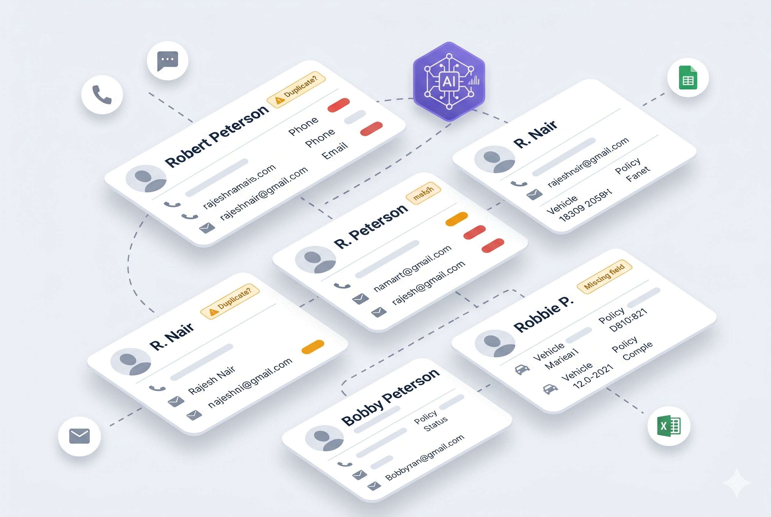 Fragmented duplicate customer records across channels